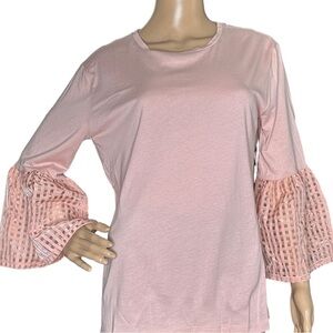 Maette pink balloon sleeve top NWT Large